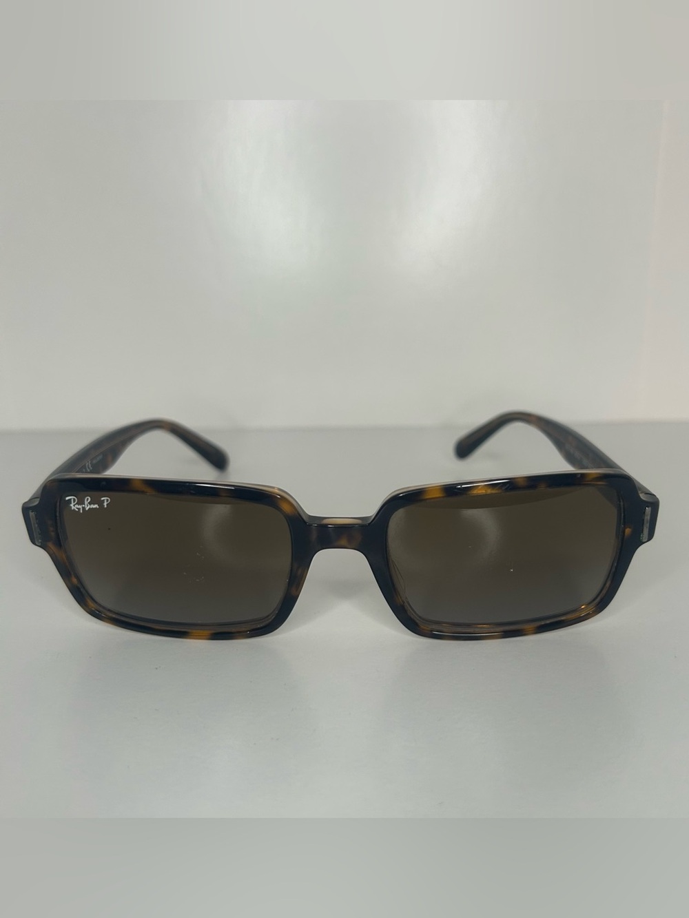 Ray-Ban Benji Tortoiseshell Rectangular Sunglasses with Brown Lenses